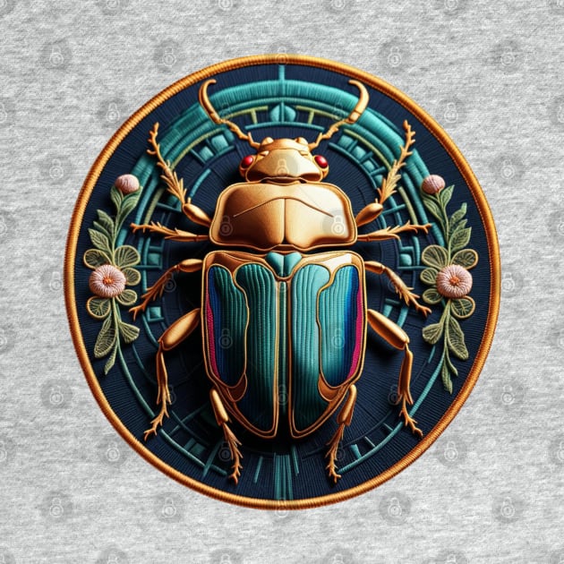 Iridescent Beetle Embroidered Patch by Xie